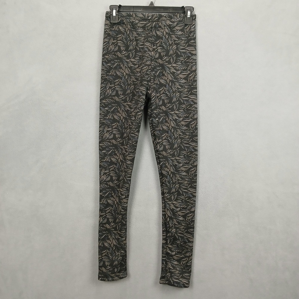 Just Cozy Leggings Women XS/S Black Botanical Stretch Skinny Leg Running Workout
